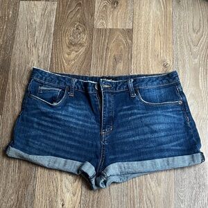STS Blue Dark Blue Rolled Cuff Denim Shorts